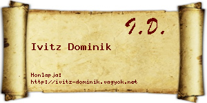 Ivitz Dominik névjegykártya